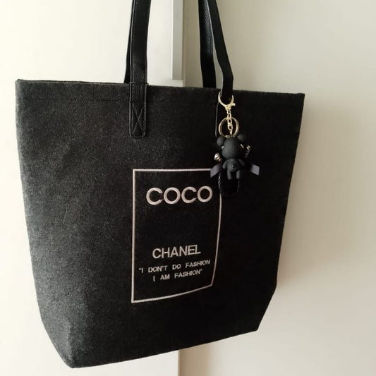 Shopping velcro bag black