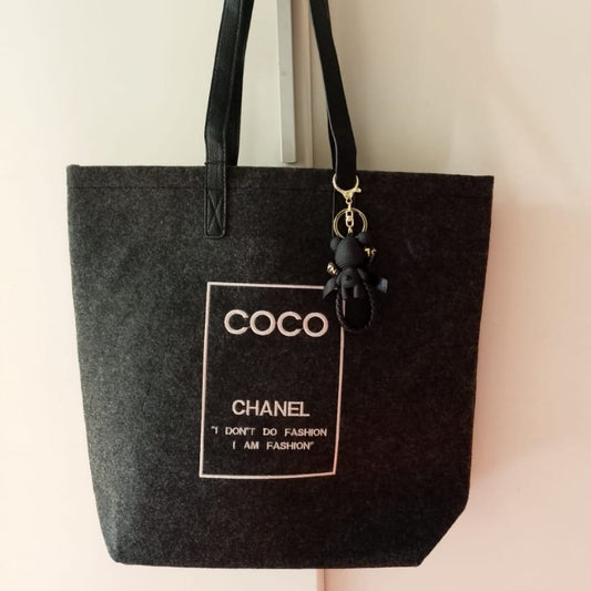 Shopping velcro bag black