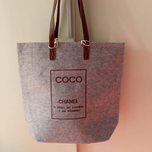 Shopping velcro bag grey
