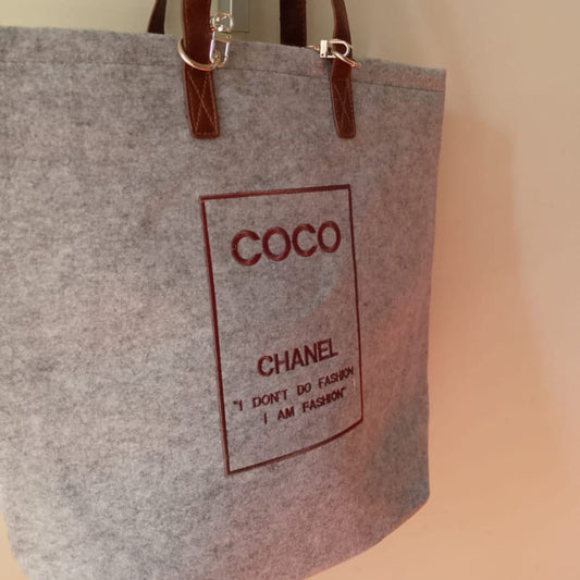 Shopping velcro bag grey
